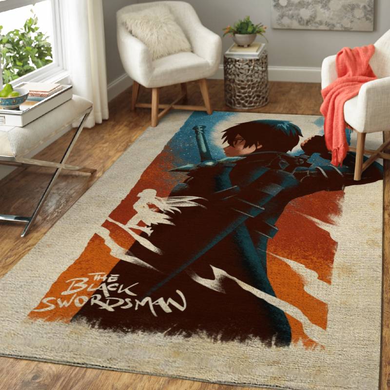 The Black Swordsman Anime Icon Area Rug – Carpet