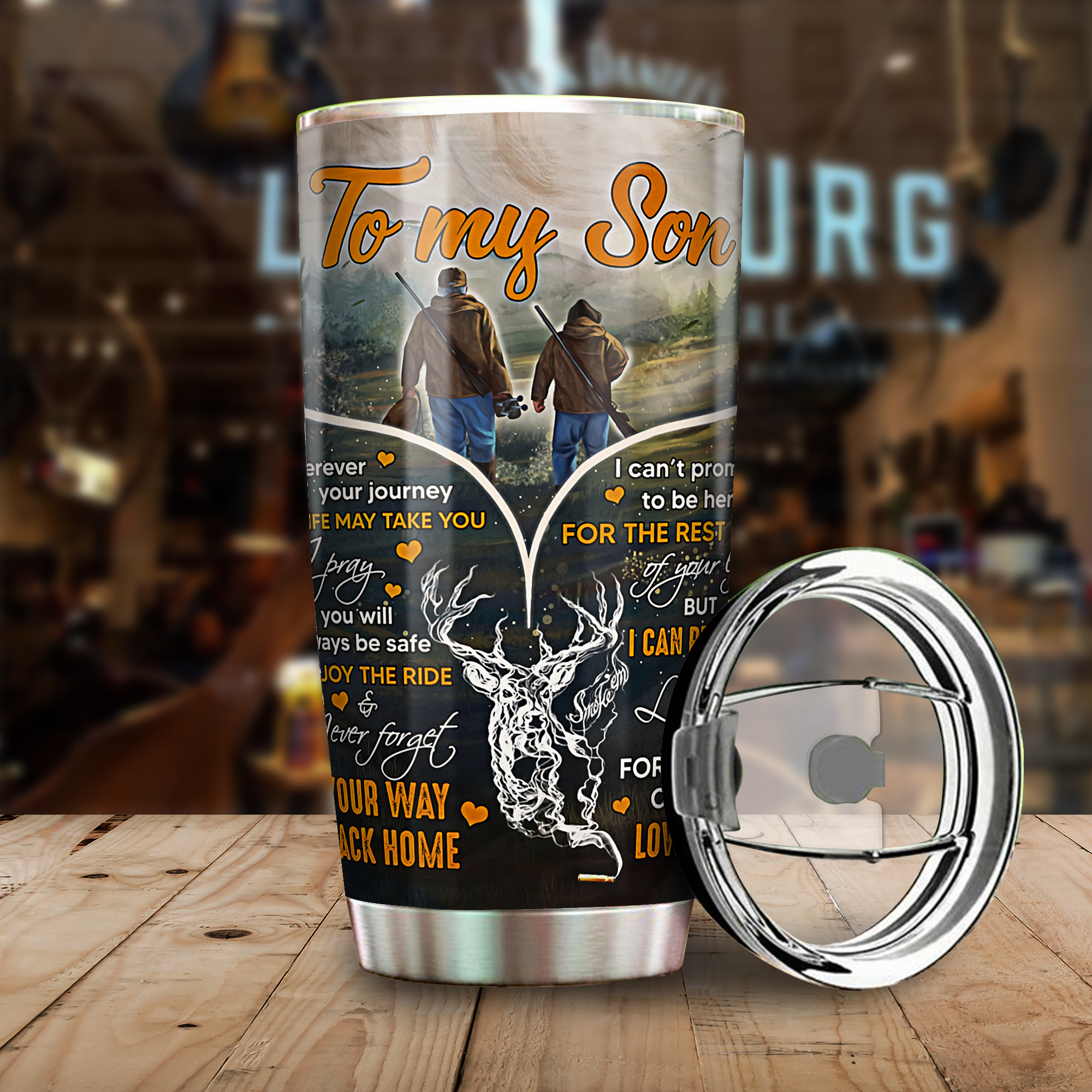 Wherever Your Journey In Life – Deer Dad To Son Tumbler All Over Print