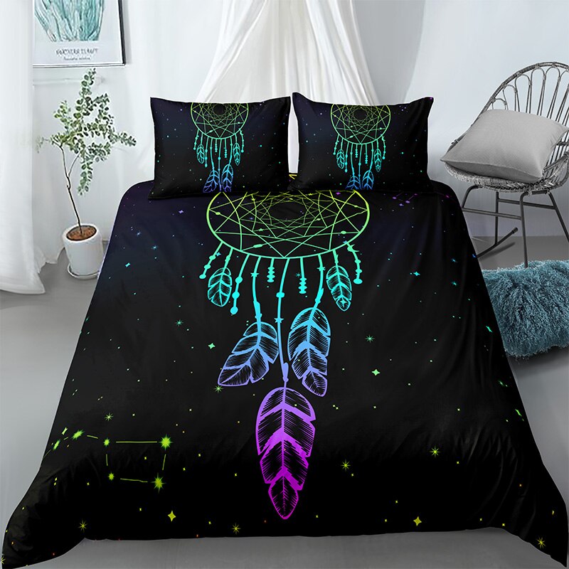 Bohemian Series 3D Dream Catcher Moon Bedding Set Home Decor Microfiber Material With Pillowcase Queen King Size Bed Sets Duvet Covers