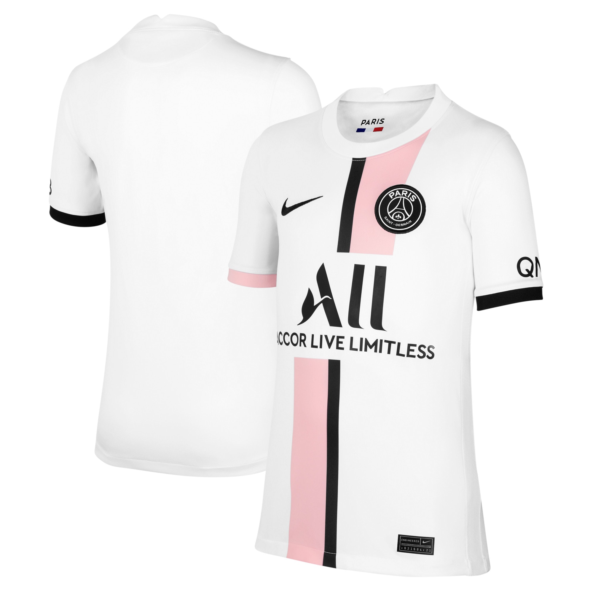 Paris Saint-Germain Youth 2021/22 Away Breathe Stadium Replica Jersey – White