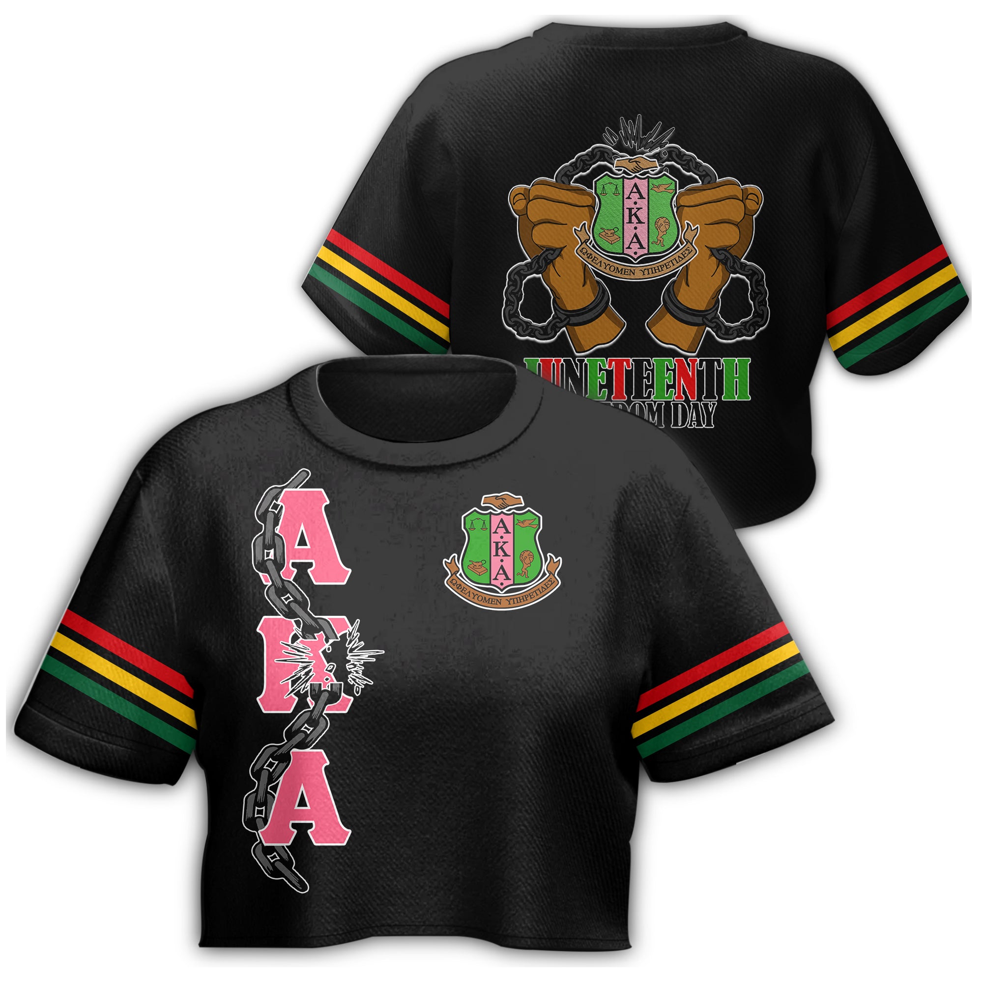 Alpha Kappa Alpha Happy Juneteenth Croptop T-Shirt T09