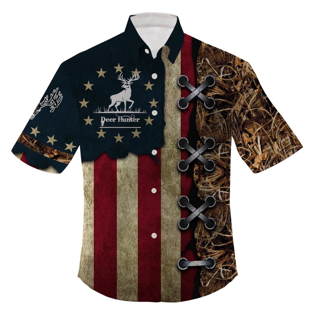 American Deer Hunter Hawaiian Shirt For Hot Summer Ha25797