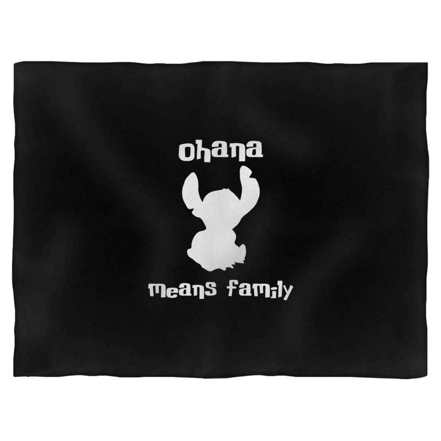 Lilo & Stitch Ohana Means Family Stitch Silhouette Movie Fandom Blanket