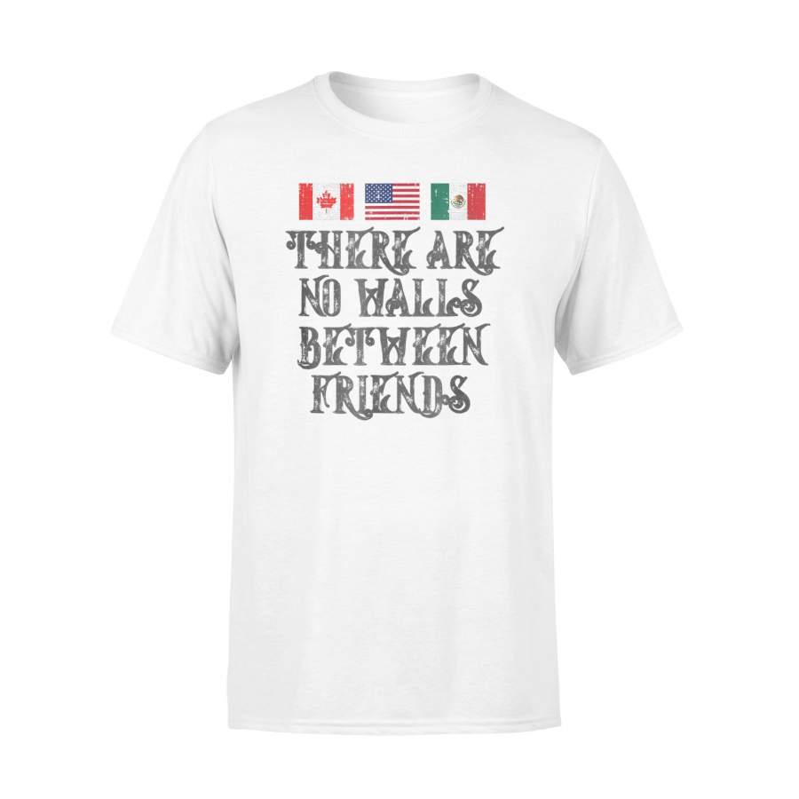 Border Wall Protest Mexican American Canadian Flag T-Shirt