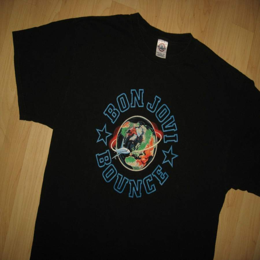 Bon Jovi Bounce Tee - 2003 World Concert Tour Rock & Roll Black T Shirt ...