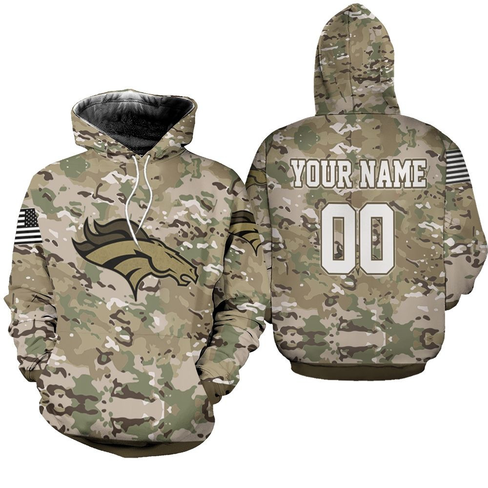 Denver Broncos Camo Pattern 3D Personalized Hoodie