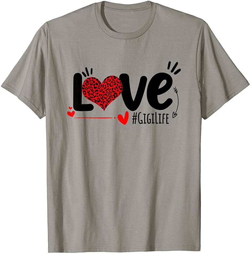 Nn Love Gigi Life Valentines Day Costume Leopard Heart T-Shirt