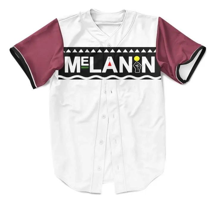 Baseball Jersey Burgundy Melanin-Za1242