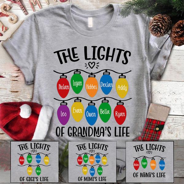 The Lights Of Grandma’S Life Grandkids Christmas Shirt