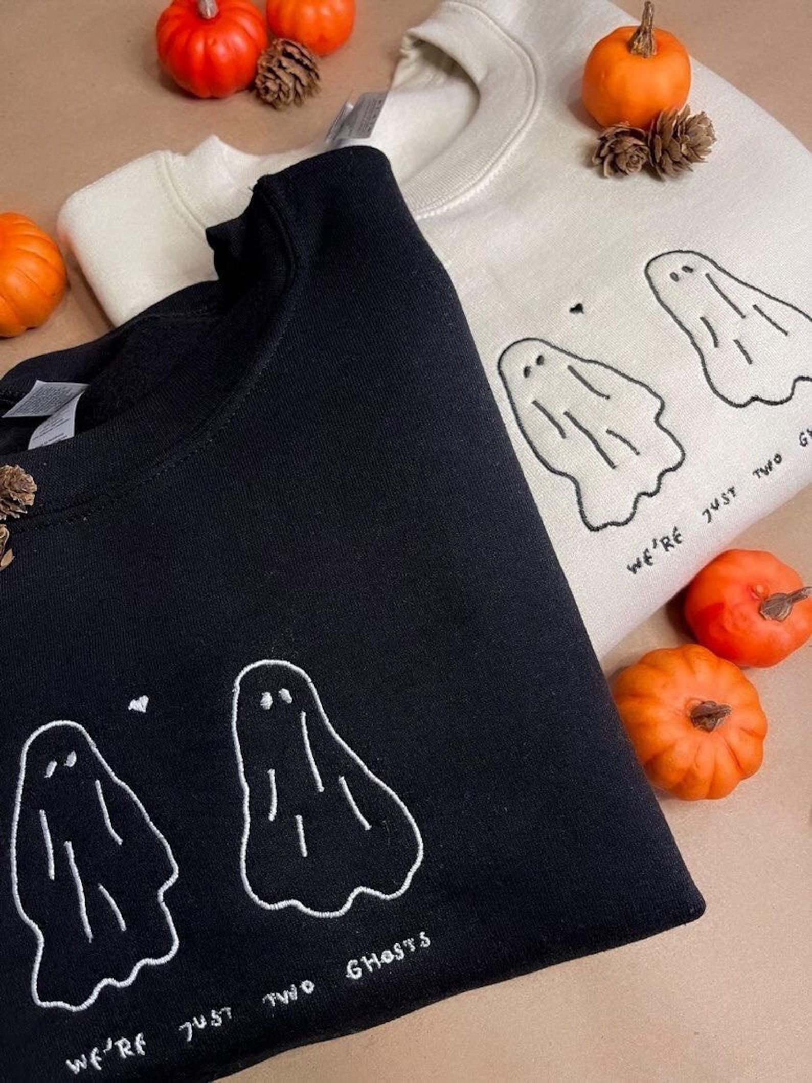 Halloween Ghost Embroidered Sweatshirt 2D Crewneck Sweatshirt All Over Print Sweatshirt For Women Sweatshirt For Men Sws2649