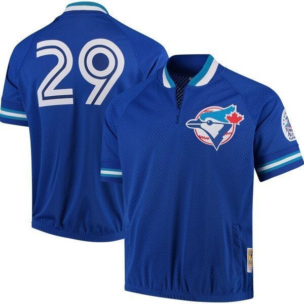 Joe Carter Toronto Blue Jays Cooperstown Collection Mesh Batting Practice Quarter-Zip Jersey Royal 2019