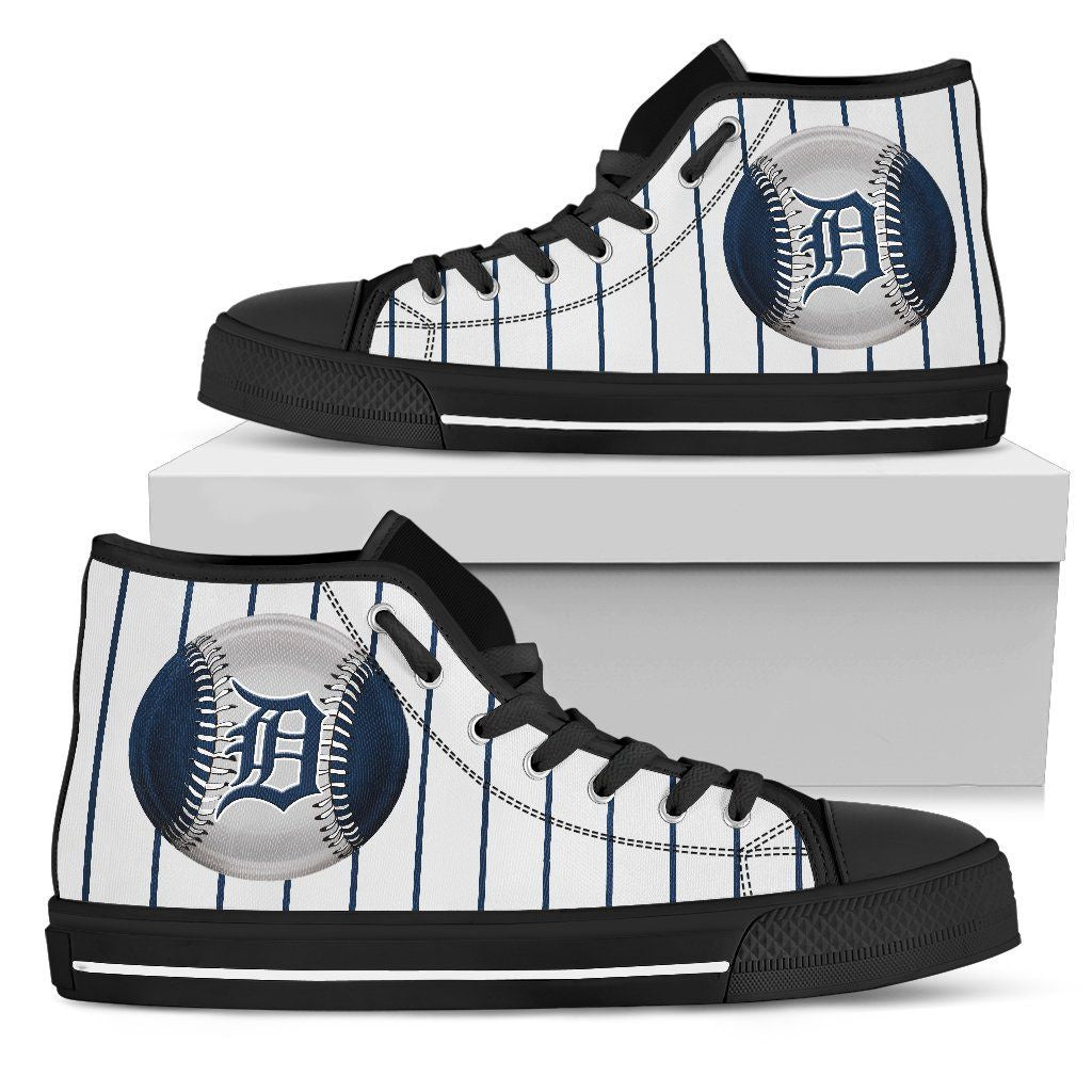 Detroit Tigers Baseball Team High Top Shoes