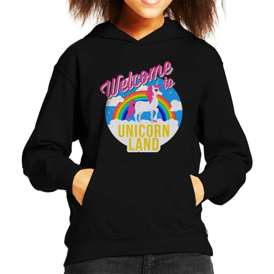 Welcome To Unicorn Land Kid’s Hooded Sweatshirt