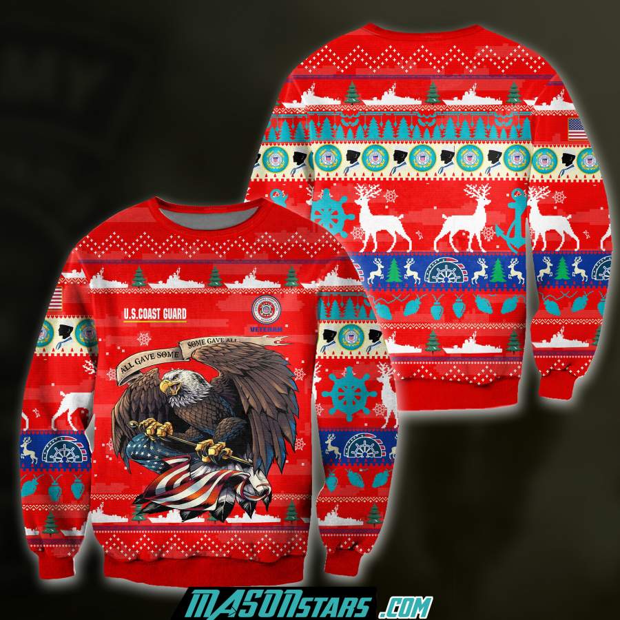 3D ALL OVER PRINT US COAST GUARD VETERAN UGLY SWEATER