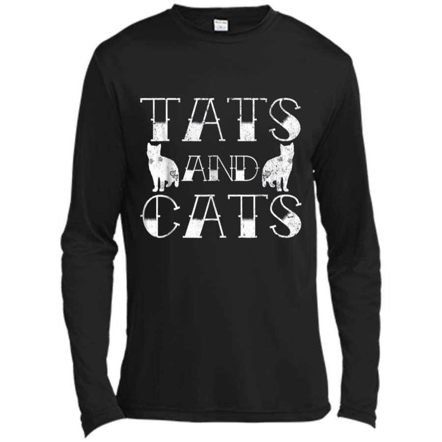 Tats And Cats  Kitten & Tattoo Lover Gift Long Sleeve Moisture Absorbing Shirt