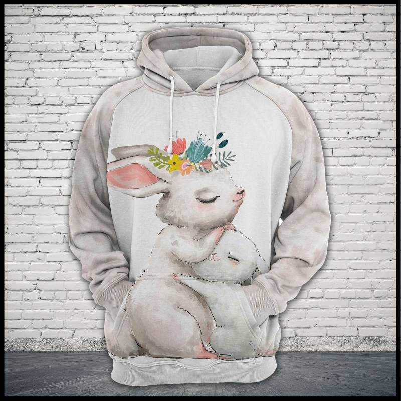 Rabbit Family T1305 – All Over Print Unisex Hoodie