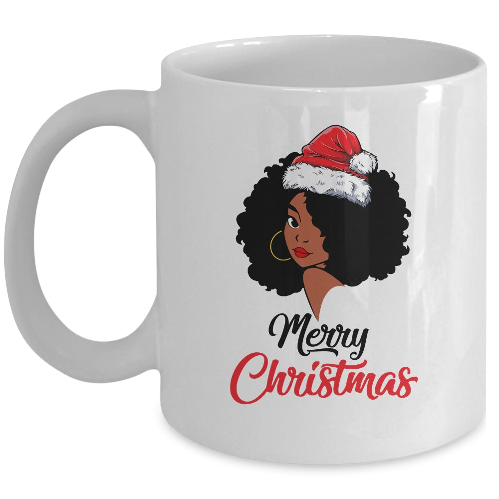 Black African American Santa Xmas Christmas Melanin Women Mug