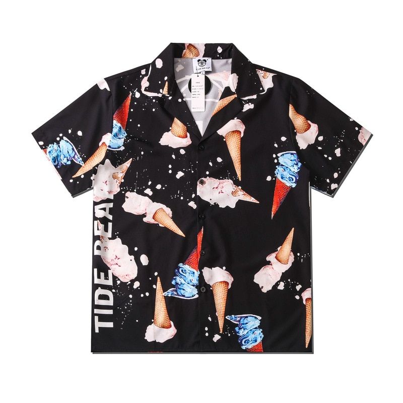 Summer Ice Cream Black High Quality Unisex Hawaii Shirt For Men And Women Ha85946