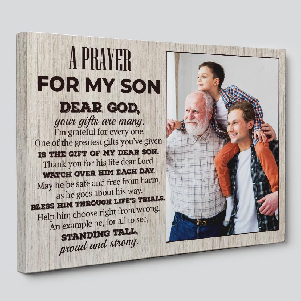 A Prayer For My Son Custom Photo Canvas Print