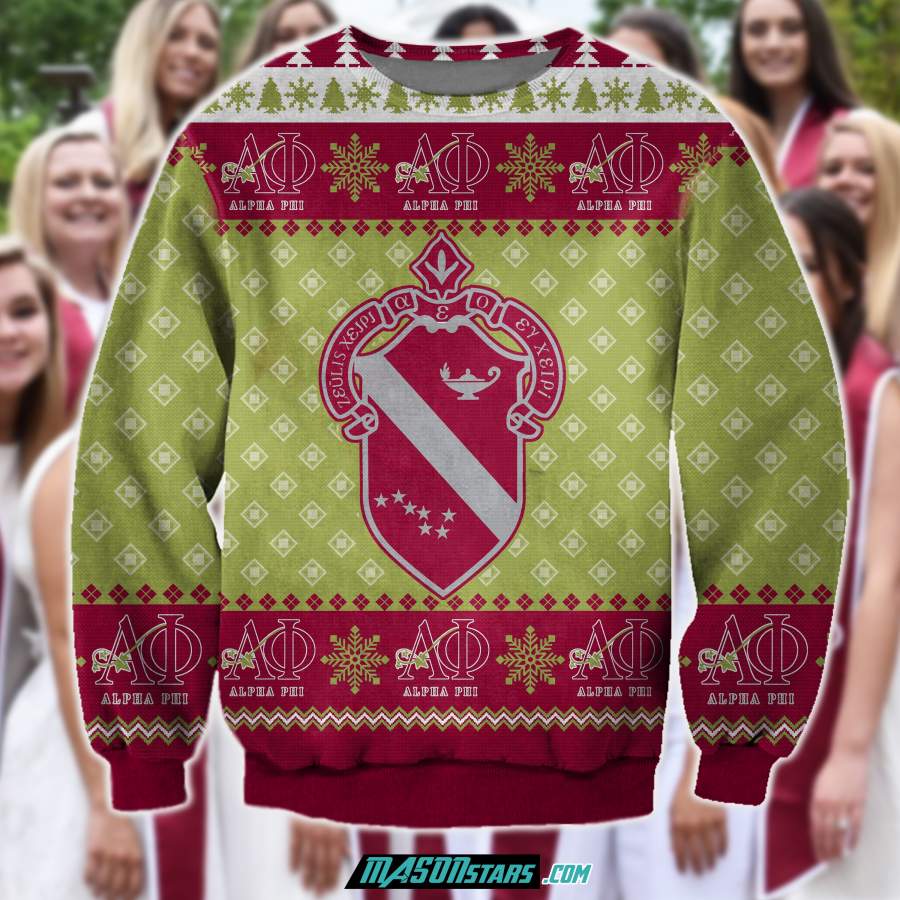 3D ALL OVER PRINT ALPHA PHI UGLY SWEATER