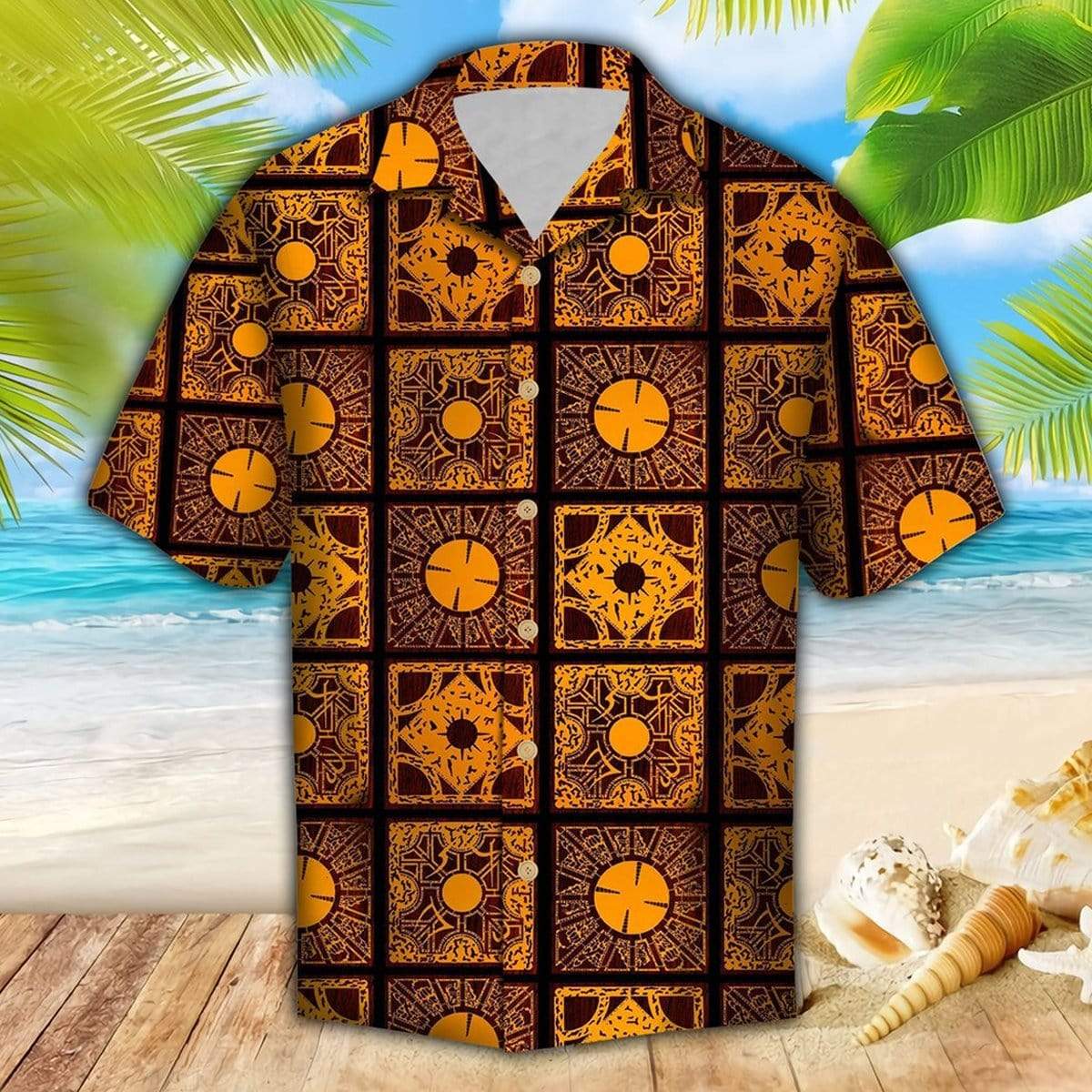 Brown Lemar Pattern Unisex Hawaii Summer Beach Shirts Ha85678