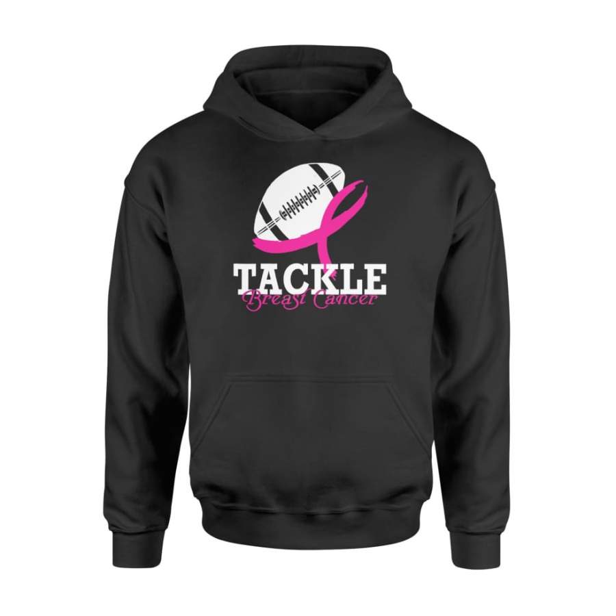 Tackle Breast Cancer Shirt Football Survivor Pink Ribbon Gift Shirt For Men Women – Standard Hoodie