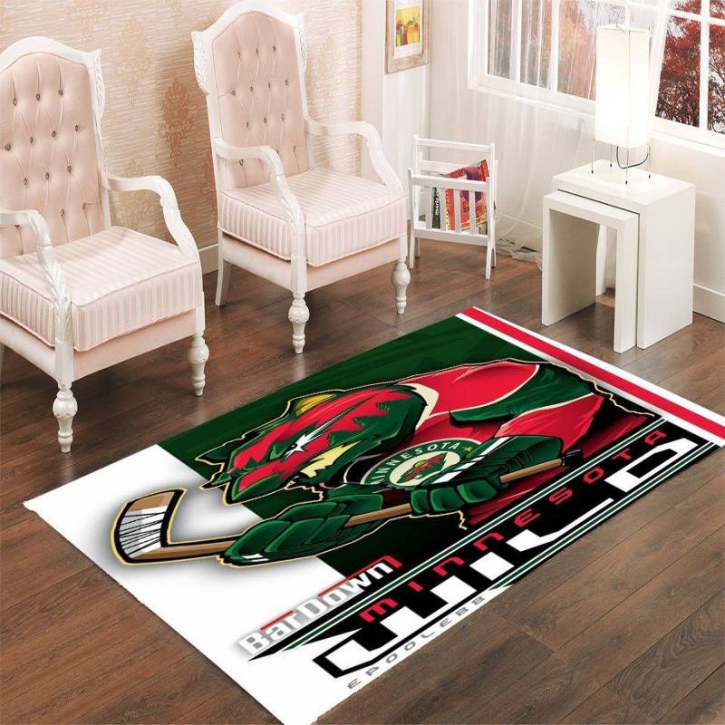 MINNESOTA WILD HOCKEY LIVING ROOM CARPET RUGS