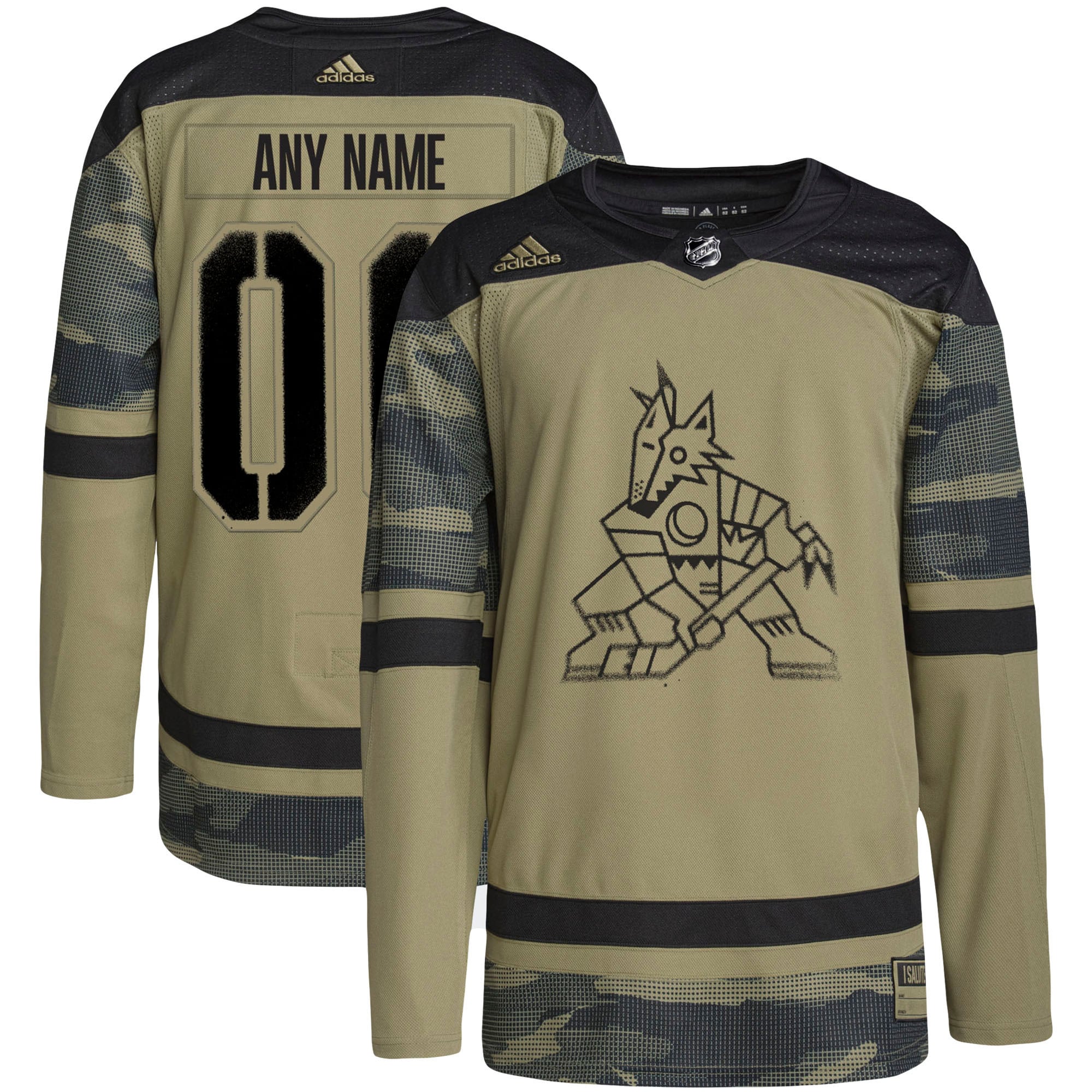 Arizona Coyotes Military Appreciation Team Authentic Custom Practice Jersey – Camo