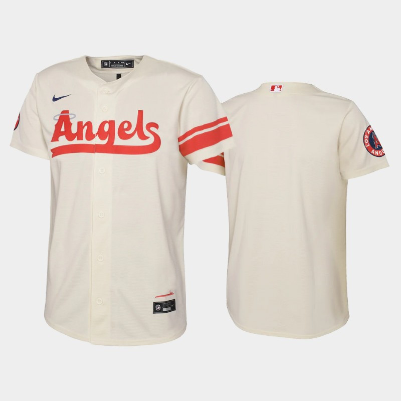 2022-23 City Connect Youth Los Angeles Angels Jersey – Cream