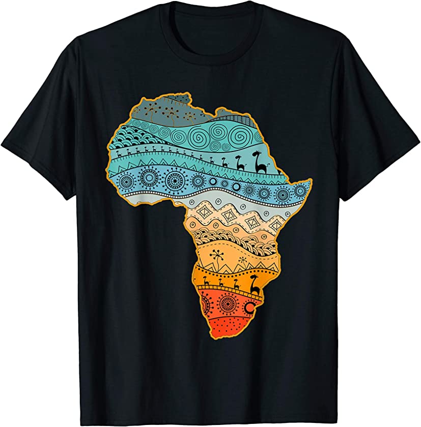 Traditional Ethnic pride African map Dashiki Pattern T-Shirt