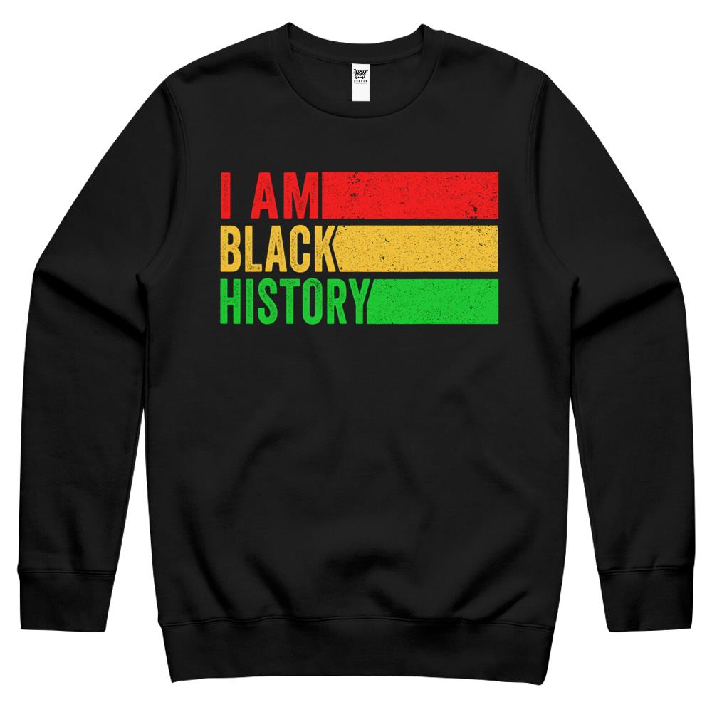 I Am Black History Month Women Men African American Kids Crewneck Sweatshirt