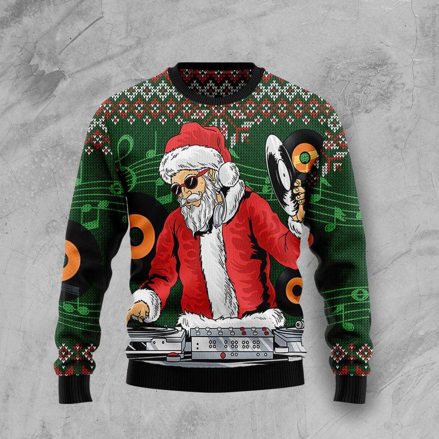 Satan Claus DJ Christmas Ugly Sweater | Unisex | Full Size | Adult | Colorful | US1445