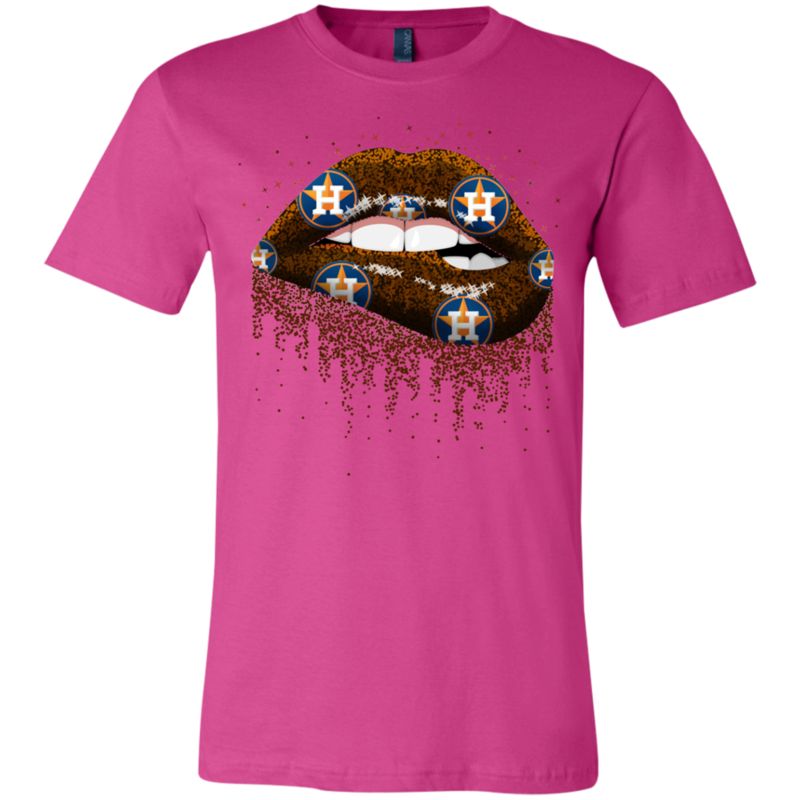 Glitter Lips Shirt For Houston Astros Fans Short Sleeve T-Shirt