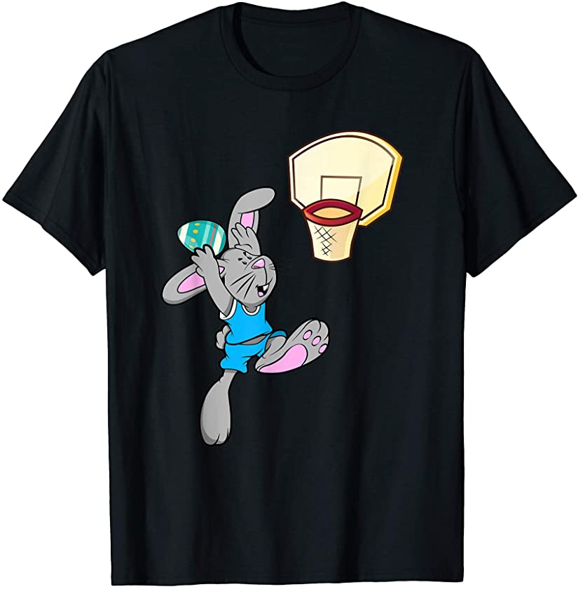 Kids Easter Egg Hunt Bunny Dunk Slam Basketball Game T-Shirt