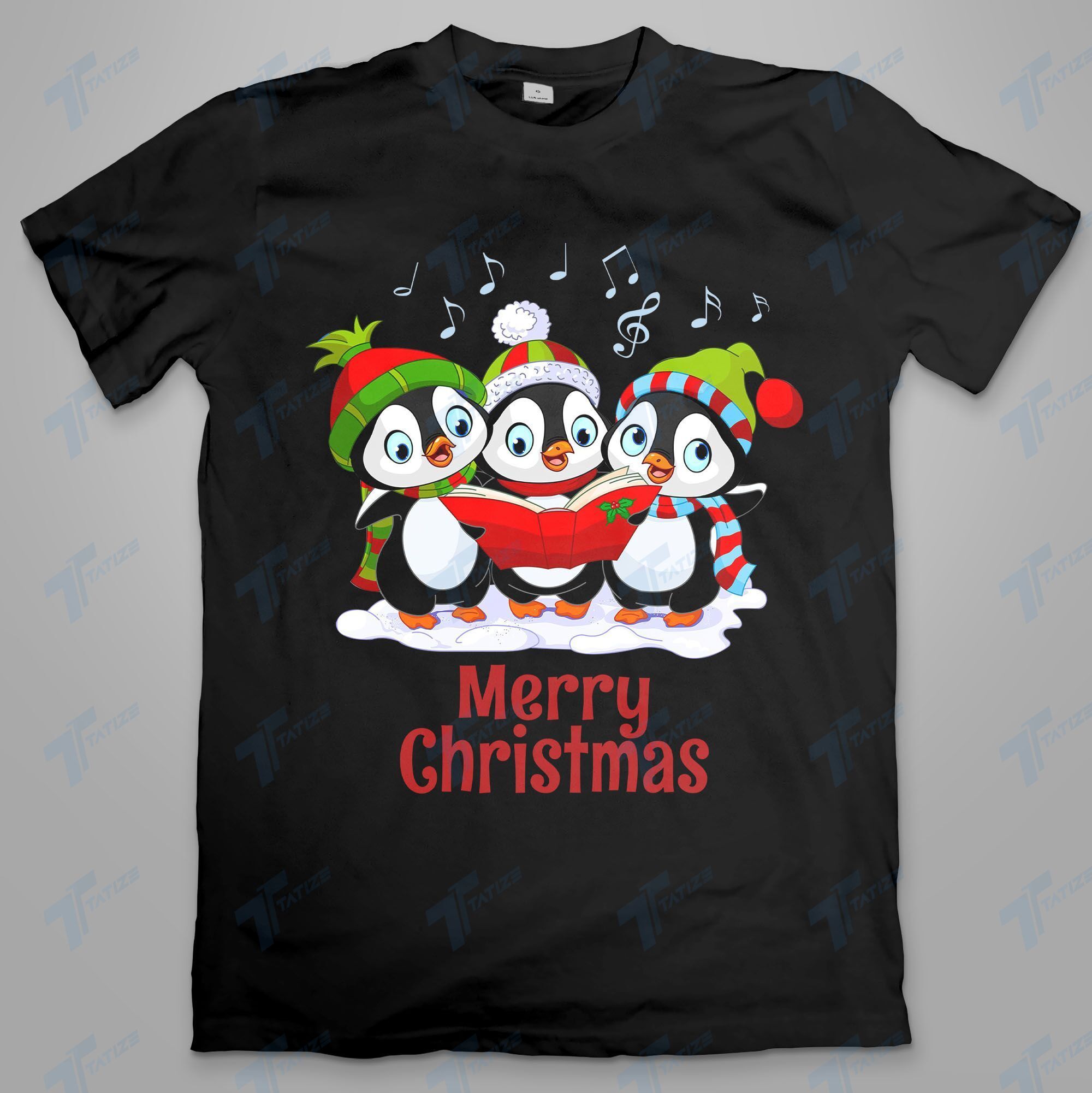 Penguin Merry Christmas Graphic Unisex T Shirt, Sweatshirt, Hoodie Size S – 5XL