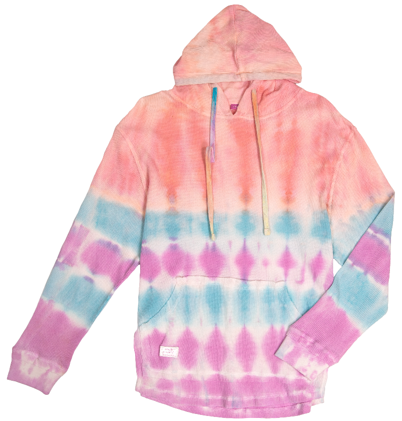 Simply Southern Candy Tiedye Pullover Waffle Hoodie T-Shirt