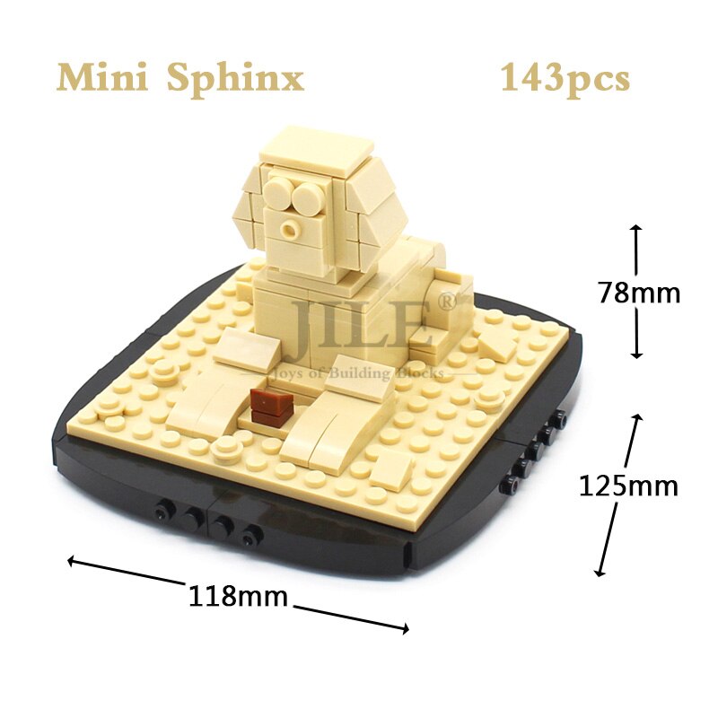 MOC Classic Building Bricks Blocks World Famous MINI Attractions Sphinx Architecture Model Gift for Children Kids Creative Toys alx
