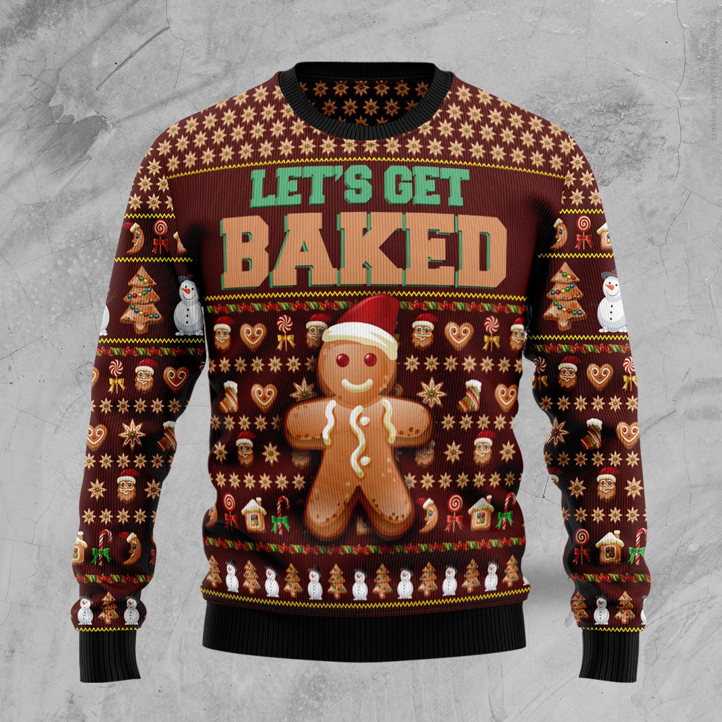 Let‘s Get Baked TY1310 Ugly Christmas Sweater Baking lovers unisex womens & mens, couples matching, friends, funny family sweater gifts (plus size available) Thanksgiving Day 2022 Gift