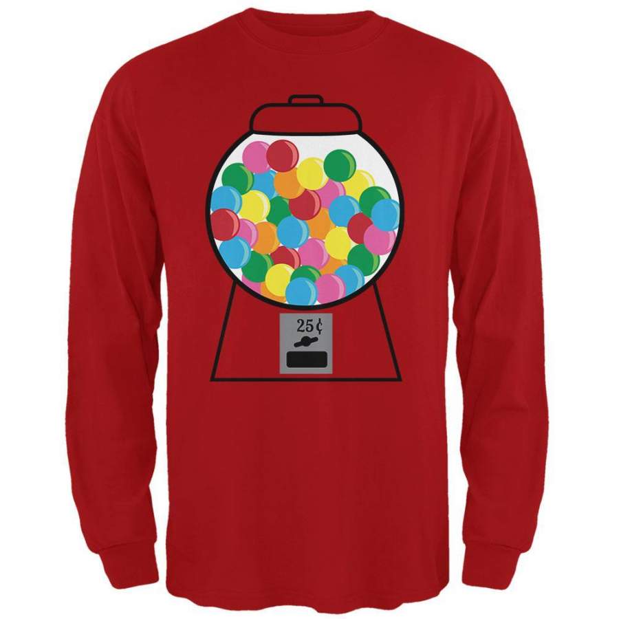 Candy Gumball Machine Costume Mens Soft Long Sleeve T Shirt