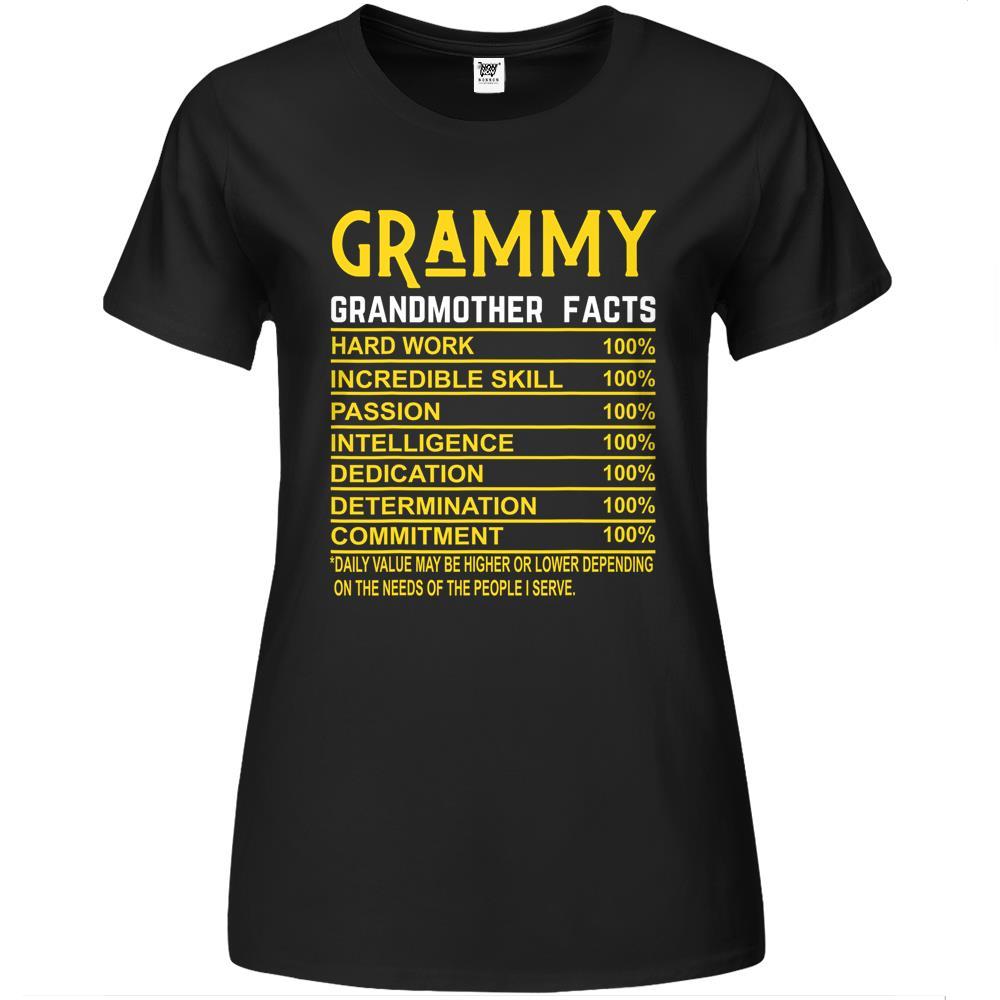 Nutritional Facts Shirt, Nutrition Facts Premium Womens T Shirts, Grammy Grandmother Facts Grandma Nutritional Fact Premium Womens T Shirts