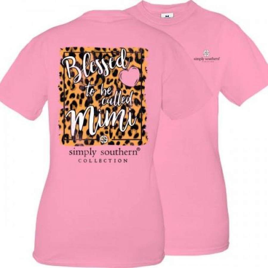 Simply Southern Preppy Blessed To Be Called MiMi Leopard T-Shirt