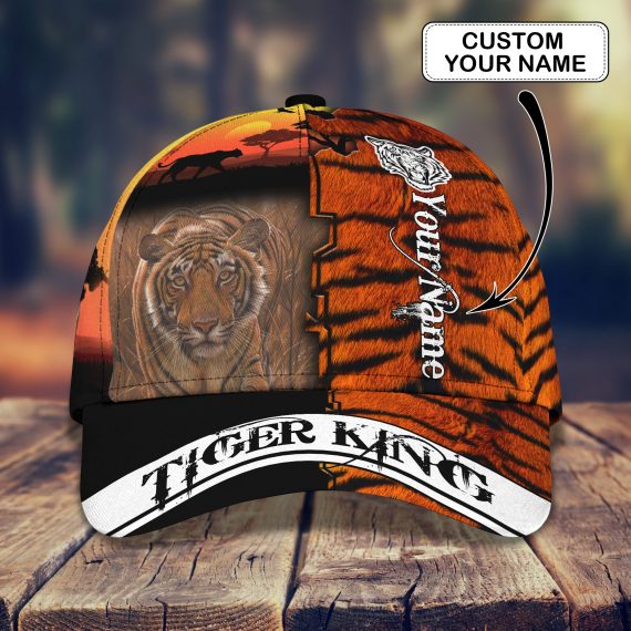 Tiger King Personalized Name All Over Print Classic Cap For Tiger Lovers