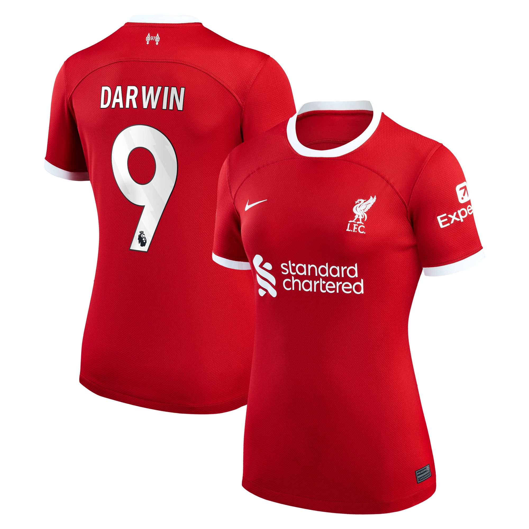 Darwin Núñez Liverpool Women's 2023/24 Home Replica Jersey – Red