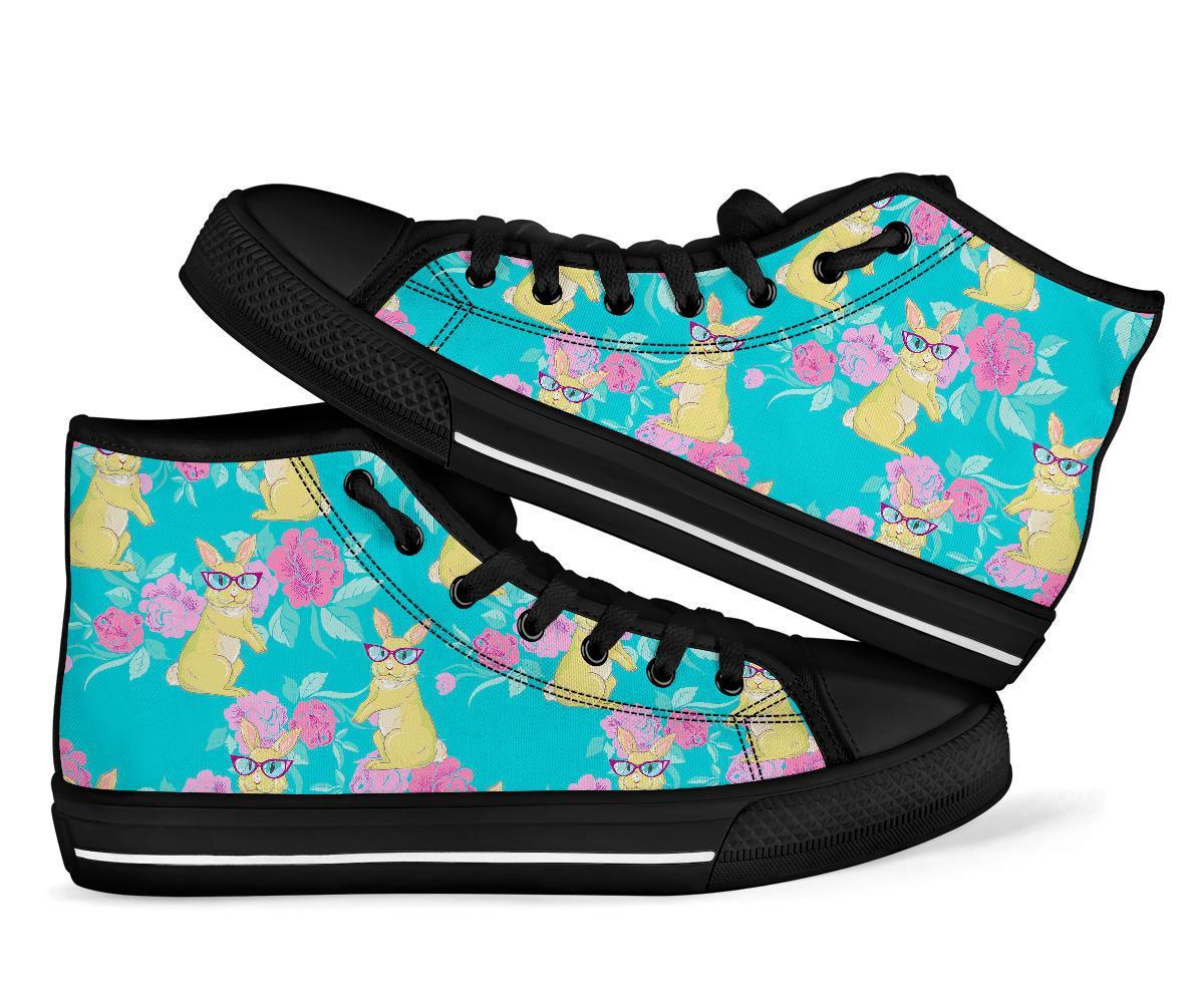 Bunny Rabbit Print Pattern Men Women’S High Top Shoes