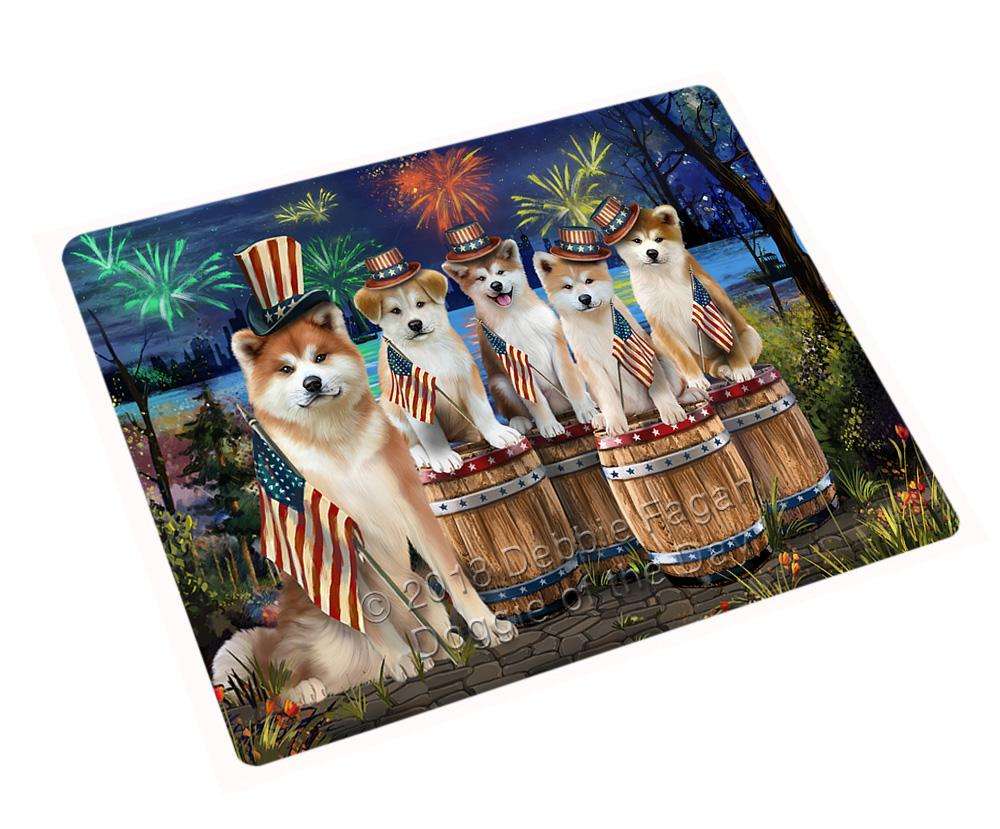 4Th Of July Independence Day Fireworks Akitas At The Lake Blanket Blnkt75126