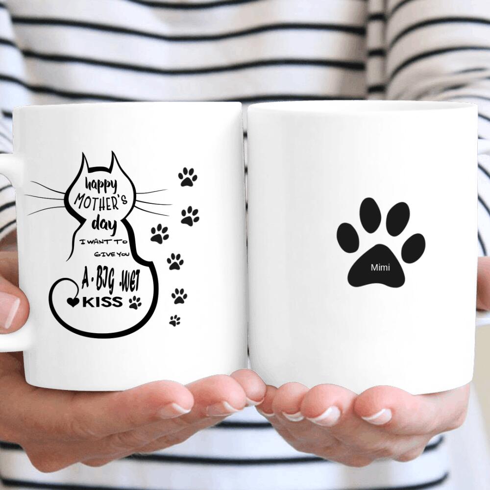 Personalized I Wanted To Give You A Big Wet Kiss For Cat Mom – Mug