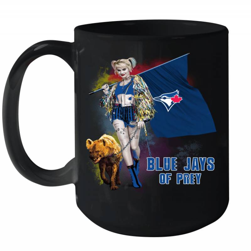 Harley Quinn flag Toronto Blue Jays Of Prey Ceramic Mug 15oz