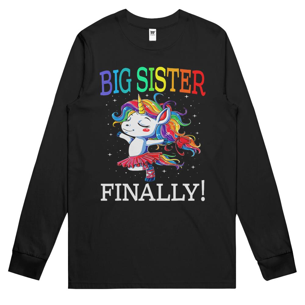 Big Sister Finally Unicorn Shirt – Unicorn Shirt For Girl Gift Long Sleeve T Shirts