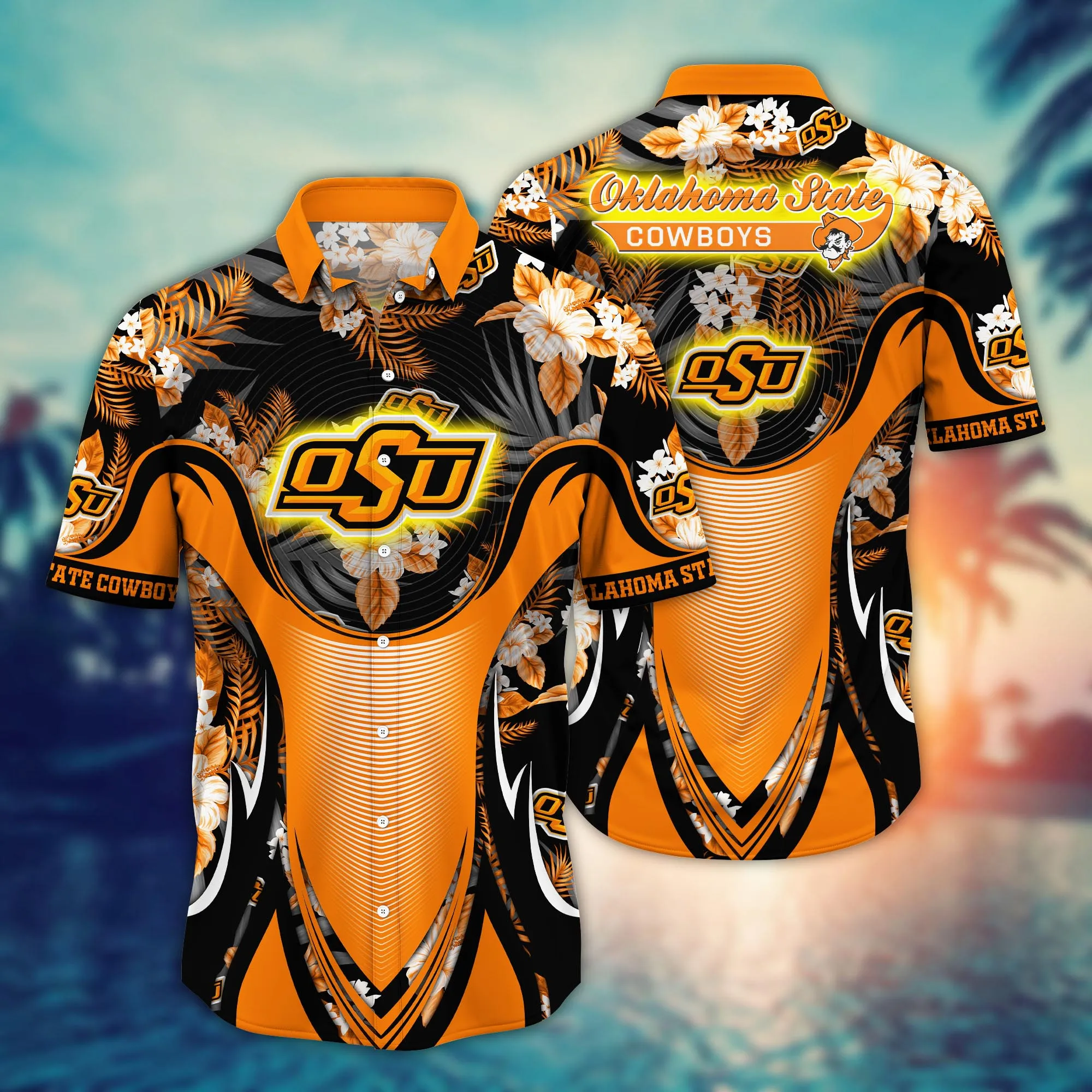 Oklahoma State Cowboys NCCA Hawaiian Shirt Camping Aloha Shirt