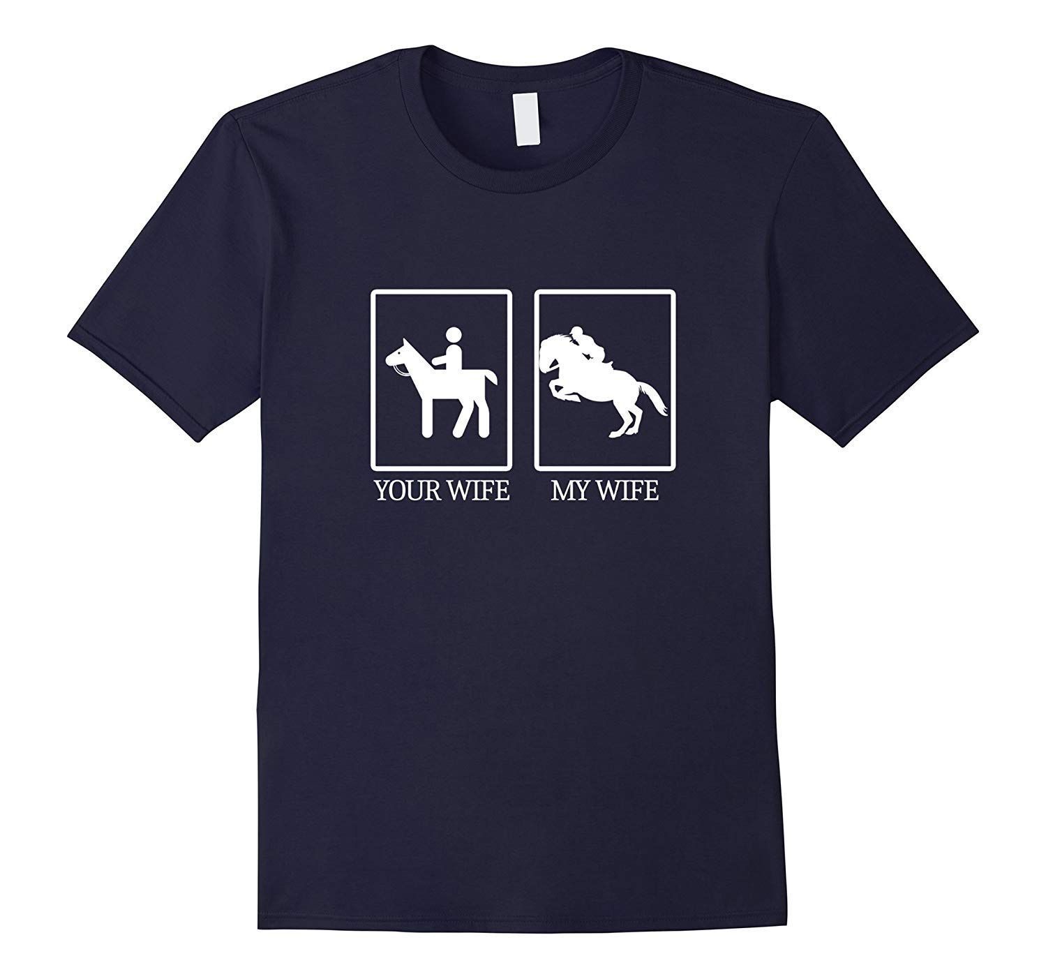 Your Wife My Wife Stick Figure Funny Horseback Riding Shirt